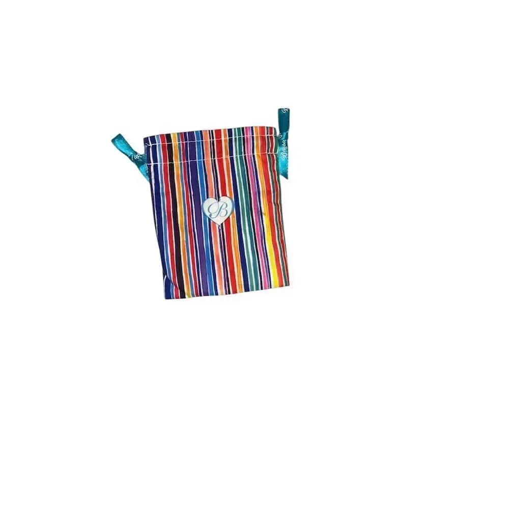 Brighton Multicolor Striped Rainbow Jewelry Pouch Adjustable